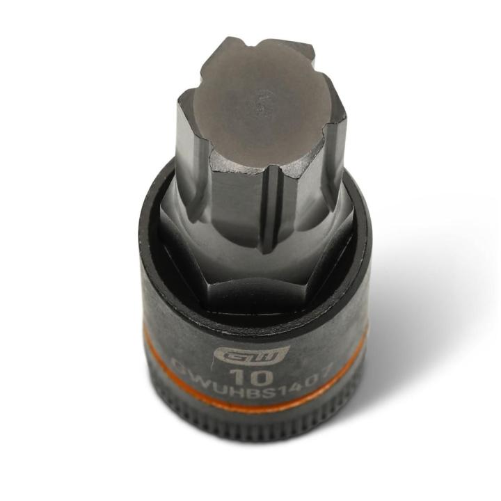 Image of the GEARWRENCH GWUHBS1407 showing a close up top view of the hex bit.