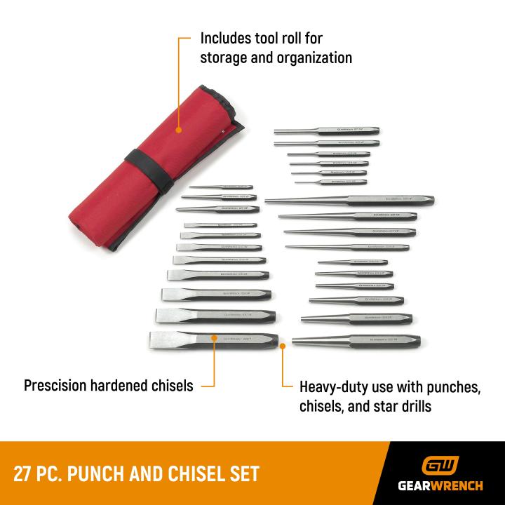 GETLINE BAT・TSUMADACHI 27 Pc. Punch and Chisel Set | GEARWRENCH
