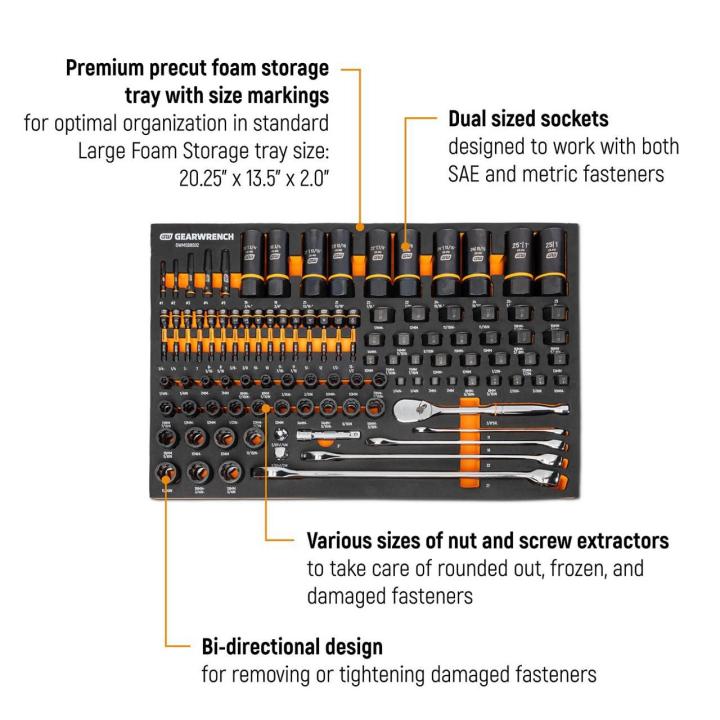 Tool Drawer Organizer 20pc Insert Set Orange and Black Foam 10 x 11 Inch  Trays