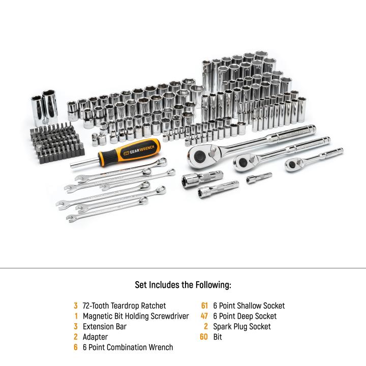185 Pc 1/4”, 3/8”, & 1/2