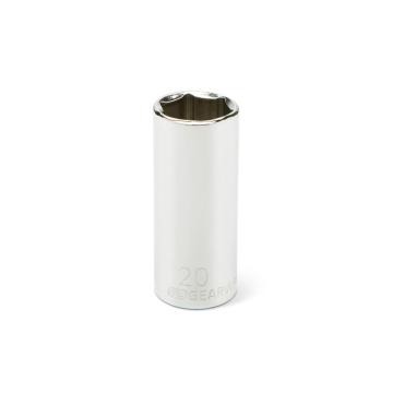 Image of the GEARWRENCH 3/8 Drive 6 Point Deep Metric Socket 20mm on a white background