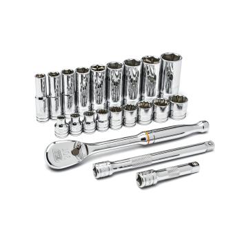 GearWrench 80550 57pc 3/8" Drive 6pt  SAE/Metric Socket Set w/84 Tooth Ratchet 