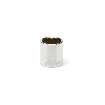 Image of the GEARWRENCH 3/8 Drive 12 Point Standard Metric Socket 20mm on a white background