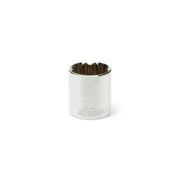 Image of the GEARWRENCH 3/8 Drive 12 Point Standard Metric Socket 22mm on a white background