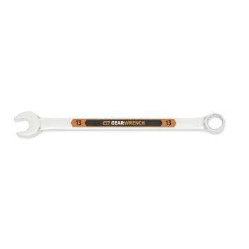 GEARWRENCH 81670H 13mm 12 Point Hi-Viz Long Pattern Combination Wrench on a white background with the open end towards the left side and the box end towards the right.