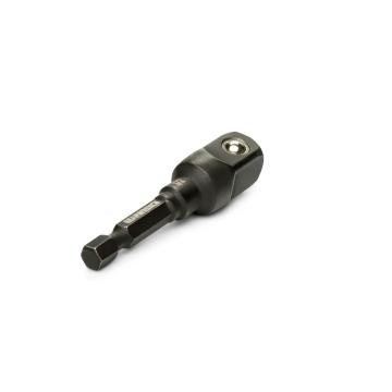 GEARWRENCH 1/4 in. hex to 1/2 in. square lineman impact adapter with black finish.