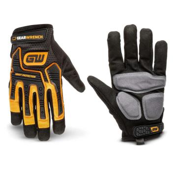 2 GWSGHI3 gloves, one palm side up, and one back of the hand up, on a white background