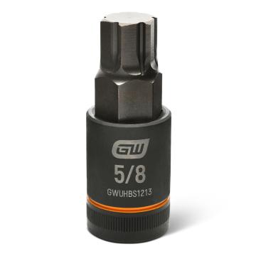 Image of the GEARWRENCH GWUHBS1213 black hex bit socket with the size and part number indicated on the front on a white background